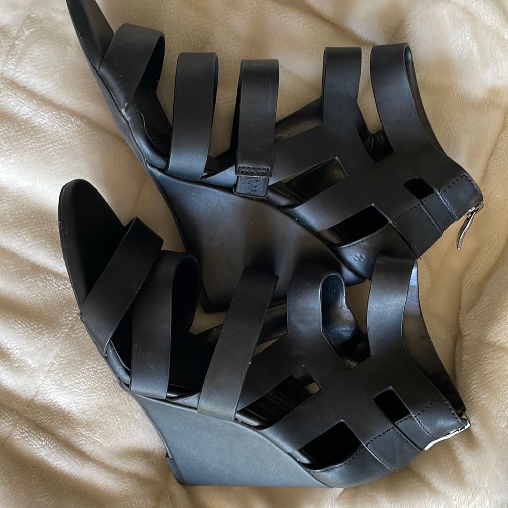 BCBG Black Wedge Heels